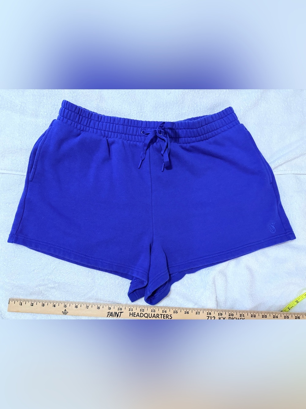 XL Victoria's Secret bright royal Blue Drawstring Athletic Shorts with pockets!